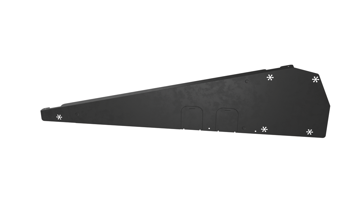 FlatFix Fusion - Déflecteur de vent droite Noir (Profilé de base 1030mm - 1077mm) - Esdec -