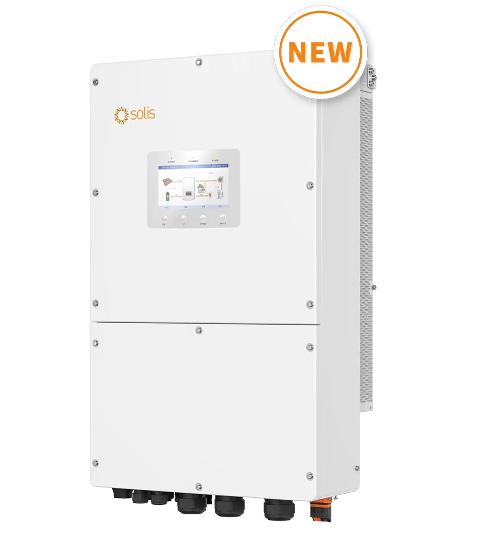 Onduleur Solis S6, 60kW/60kVA, hybride, triphasé, S6-EH3P60K-H(21A), 4 MPPT, 21A Inputs, DC SW, pour batteries HV, Display 7", AFCI, compteur & S2-WL-ST dans la boite - 5 ans de garantie