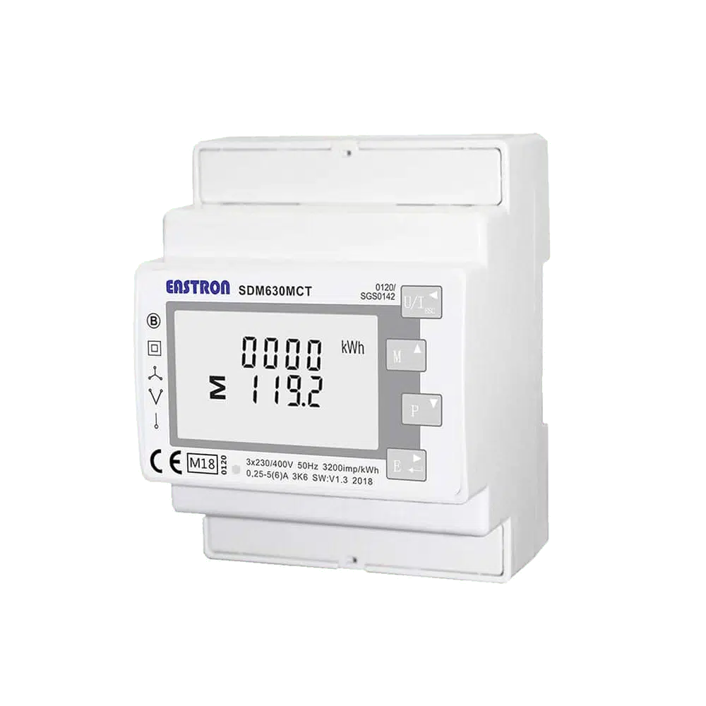 Compteur d’énergie SDM630MCT 100A/40mA, Single CT Channel, Chint RoHS (Three-Phase, 3 CTs, with 5m Communication Cable) - Kstar résidentiel