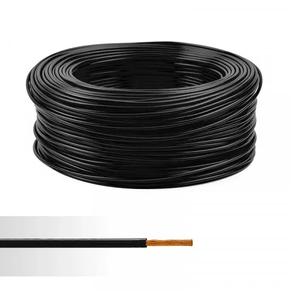 Câble noir - diamètre 6 mm² - bobine de 100 m