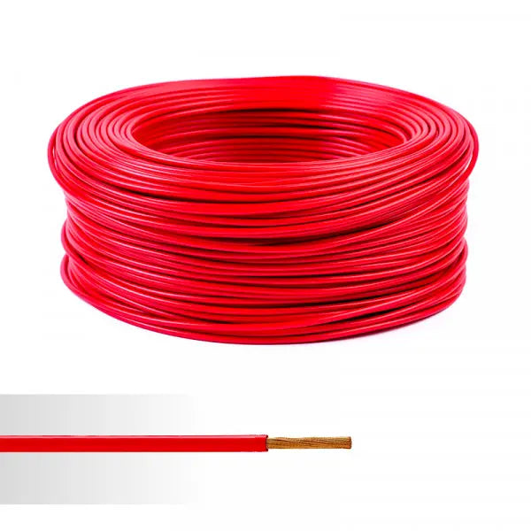 Cable rouge - diamètre 6 mm² - 100m
