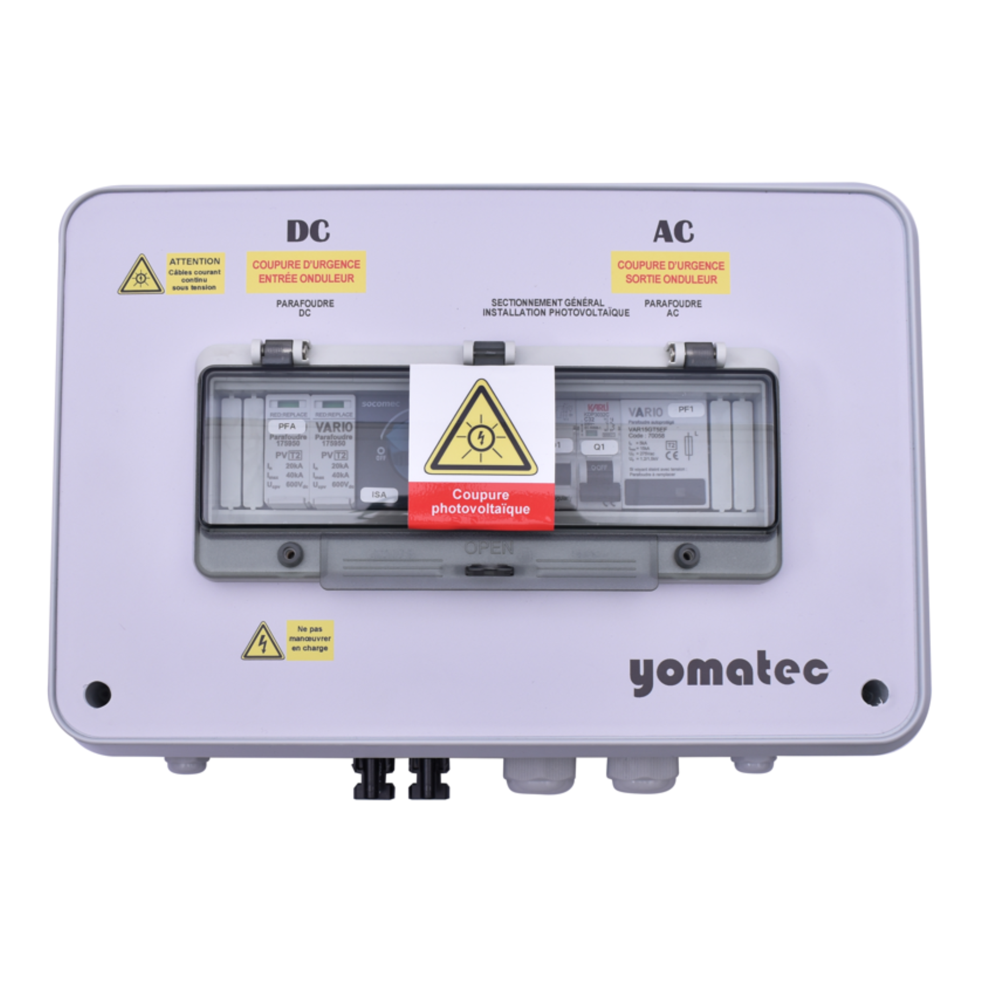 Coffret de protection compact AC/DC pour onduleurs triphasés SolarEdge SE3K/SE4K/SE5K-RWBTEBEN4 chaines courtes - SE5K-RWB Home Hub - T10A300-1-Y