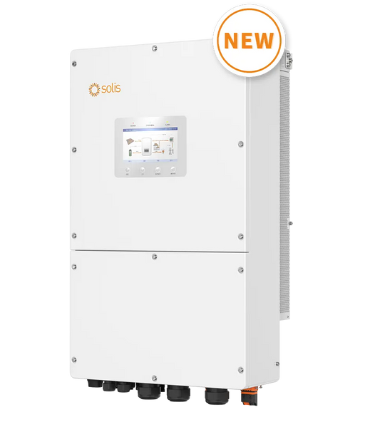 Onduleur Solis S6, 60kW/60kVA, hybride, triphasé, S6-EH3P60K-H(21A), 4 MPPT, 21A Inputs, DC SW, pour batteries HV, Display 7", AFCI, compteur & S2-WL-ST dans la boite - 5 ans de garantie